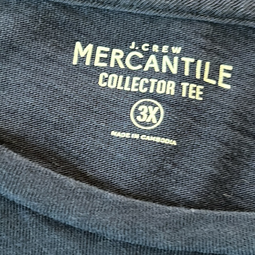 J Crew Mercantile Oh Deer! Navy Blue Holiday Pocket Tee Size 3X w MEASUREMENTS - Picture 4 of 9